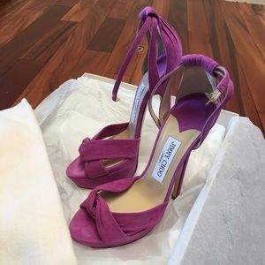 Jimmy Choo suede platform heels